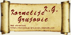Kornelije Grujović vizit kartica